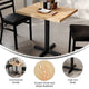 Natural Top/Black Base,30"L x 24"W |#| Commercial 24x30 Natural Wood Tabletop and 22x22 Black Cast Iron X Base