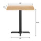 Natural Top/Black Base,30"L x 24"W |#| Commercial 24x30 Natural Wood Tabletop and 22x22 Black Cast Iron X Base