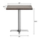 Dark Brown Top/Silver Base,30"L x 24"W |#| Commercial 24x30 DK Brown Wood Tabletop and 22x22 Silver Cast Iron X Base