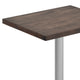 Dark Brown Top/Silver Base,30"L x 24"W |#| Commercial 24x30 DK Brown Wood Tabletop and 22x22 Silver Cast Iron X Base