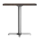 Dark Brown Top/Silver Base,30"L x 24"W |#| Commercial 24x30 DK Brown Wood Tabletop and 22x22 Silver Cast Iron X Base