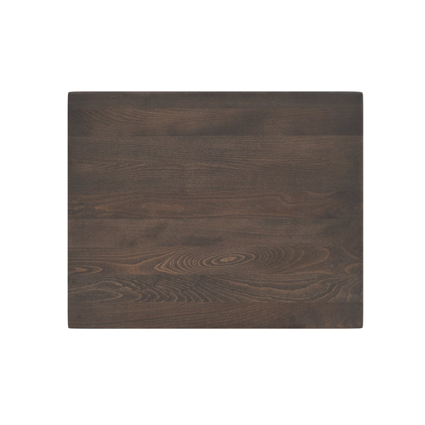 Dark Brown Top/Silver Base,30"L x 24"W |#| Commercial 24x30 DK Brown Wood Tabletop and 22x22 Silver Cast Iron X Base