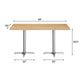 Natural Top/Silver Base,60"L x 30"W |#| Commercial 30x60 Natural Wood Tabletop and 22x22 Silver Cast Iron X Base