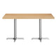 Natural Top/Silver Base,60"L x 30"W |#| Commercial 30x60 Natural Wood Tabletop and 22x22 Silver Cast Iron X Base