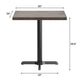 Dark Brown Top/Black Base,30"L x 24"W |#| Commercial 24x30 DK Brown Wood Tabletop and 22x22 Black Cast Iron X Base