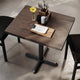 Dark Brown Top/Black Base,30"L x 24"W |#| Commercial 24x30 DK Brown Wood Tabletop and 22x22 Black Cast Iron X Base