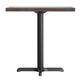 Dark Brown Top/Black Base,30"L x 24"W |#| Commercial 24x30 DK Brown Wood Tabletop and 22x22 Black Cast Iron X Base