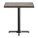 Dark Brown Top/Black Base,30"L x 24"W |#| Commercial 24x30 DK Brown Wood Tabletop and 22x22 Black Cast Iron X Base
