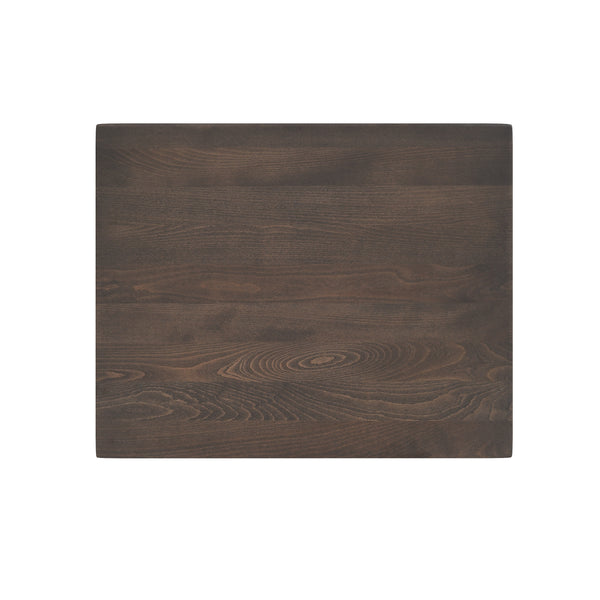 Dark Brown Top/Black Base,30"L x 24"W |#| Commercial 24x30 DK Brown Wood Tabletop and 22x22 Black Cast Iron X Base