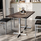 Dark Brown Top/Silver Base,60"L x 30"W |#| Commercial 30x60 DK Brown Wood Tabletop and 22x22 Silver Cast Iron X Base
