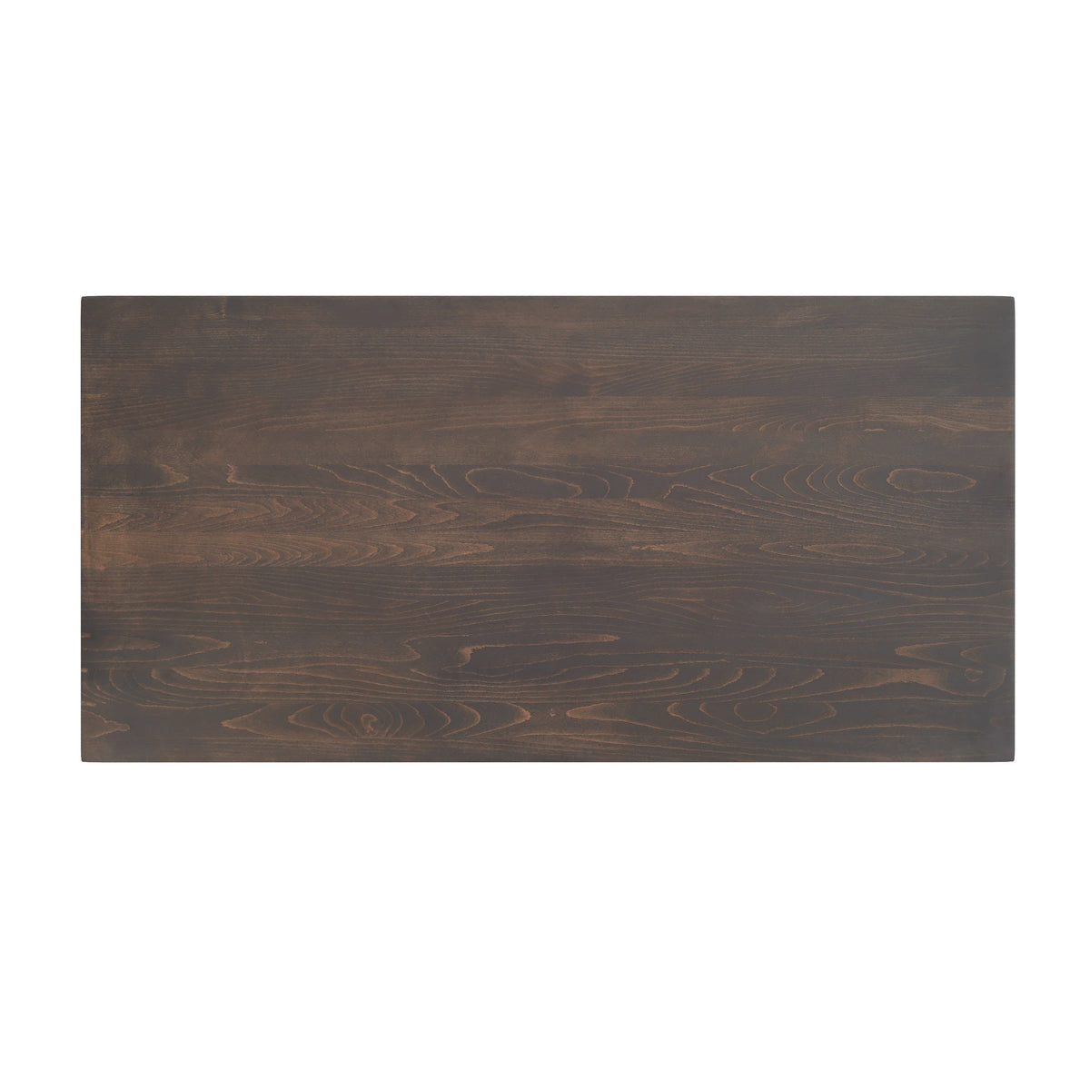 Dark Brown Top/Silver Base,60"L x 30"W |#| Commercial 30x60 DK Brown Wood Tabletop and 22x22 Silver Cast Iron X Base