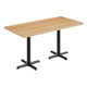 Natural Top/Black Base,60"L x 30"W |#| Commercial 30x60 Natural Wood Tabletop and 22x22 Black Cast Iron X Base