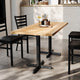 Natural Top/Black Base,60"L x 30"W |#| Commercial 30x60 Natural Wood Tabletop and 22x22 Black Cast Iron X Base