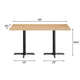 Natural Top/Black Base,60"L x 30"W |#| Commercial 30x60 Natural Wood Tabletop and 22x22 Black Cast Iron X Base