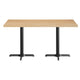 Natural Top/Black Base,60"L x 30"W |#| Commercial 30x60 Natural Wood Tabletop and 22x22 Black Cast Iron X Base