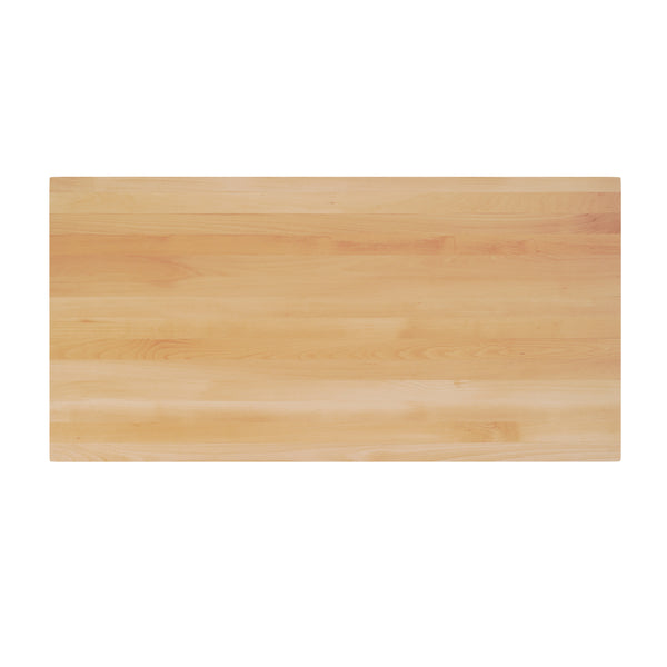 Natural Top/Black Base,60"L x 30"W |#| Commercial 30x60 Natural Wood Tabletop and 22x22 Black Cast Iron X Base