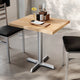 Natural Top/Silver Base,30"L x 24"W |#| Commercial 24x30 Natural Wood Tabletop and 22x22 Silver Cast Iron X Base