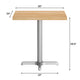 Natural Top/Silver Base,30"L x 24"W |#| Commercial 24x30 Natural Wood Tabletop and 22x22 Silver Cast Iron X Base