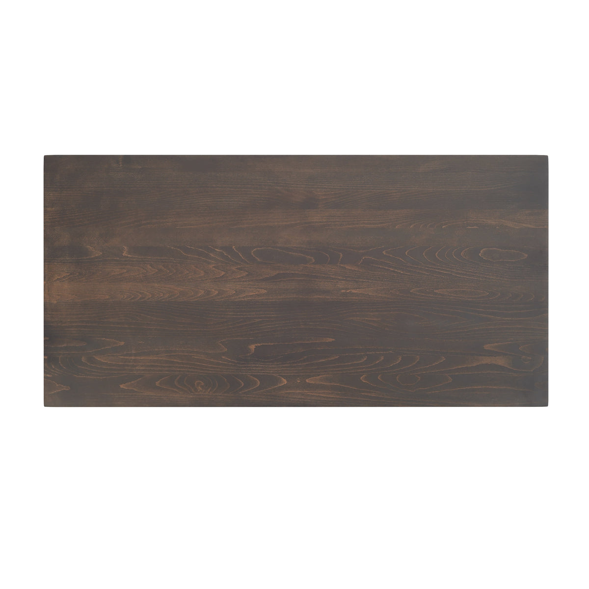 Dark Brown Top/Black Base,60"L x 30"W |#| Commercial 30x60 DK Brown Wood Tabletop and 22x22 Black Cast Iron X Base