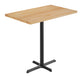 Natural Top/Black Base |#| Commercial 30x48 NAT Wood Table-23.5x 29.5 Bar Height Black Cast Iron X Base