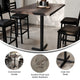 Dark Brown Top/Black Base |#| Commercial 30x48 DK BN Wood Table-23.5x 29.5 Bar Height Black Cast Iron X Base