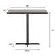 Dark Brown Top/Black Base |#| Commercial 30x48 DK BN Wood Table-23.5x 29.5 Bar Height Black Cast Iron X Base