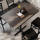 Dark Brown Top/Black Base |#| Commercial 30x48 DK BN Wood Table-23.5x 29.5 Bar Height Black Cast Iron X Base