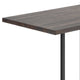 Dark Brown Top/Black Base |#| Commercial 30x48 DK BN Wood Table-23.5x 29.5 Bar Height Black Cast Iron X Base