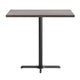 Dark Brown Top/Black Base |#| Commercial 30x48 DK BN Wood Table-23.5x 29.5 Bar Height Black Cast Iron X Base