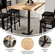 Natural Top/Black Base |#| Commercial 30x48 NAT Wood Table-23.5x 29.5 Bar Height Black Cast Iron X Base