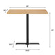 Natural Top/Black Base |#| Commercial 30x48 NAT Wood Table-23.5x 29.5 Bar Height Black Cast Iron X Base