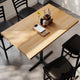 Natural Top/Black Base |#| Commercial 30x48 NAT Wood Table-23.5x 29.5 Bar Height Black Cast Iron X Base