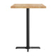 Natural Top/Black Base |#| Commercial 30x48 NAT Wood Table-23.5x 29.5 Bar Height Black Cast Iron X Base