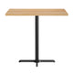 Natural Top/Black Base |#| Commercial 30x48 NAT Wood Table-23.5x 29.5 Bar Height Black Cast Iron X Base