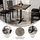 Dark Brown Top/Black Base |#| Commercial 30x48 DK BN Wood Table-23.5x 29.5 Table Height Black Cast Iron X Base