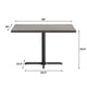 Dark Brown Top/Black Base |#| Commercial 30x48 DK BN Wood Table-23.5x 29.5 Table Height Black Cast Iron X Base
