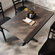 Dark Brown Top/Black Base |#| Commercial 30x48 DK BN Wood Table-23.5x 29.5 Table Height Black Cast Iron X Base