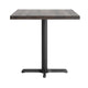Dark Brown Top/Black Base |#| Commercial 30x48 DK BN Wood Table-23.5x 29.5 Table Height Black Cast Iron X Base