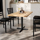 Natural Top/Black Base |#| Commercial 30x48 NAT Wood Table-23.5x 29.5 Table Height Black Cast Iron X Base