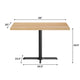 Natural Top/Black Base |#| Commercial 30x48 NAT Wood Table-23.5x 29.5 Table Height Black Cast Iron X Base