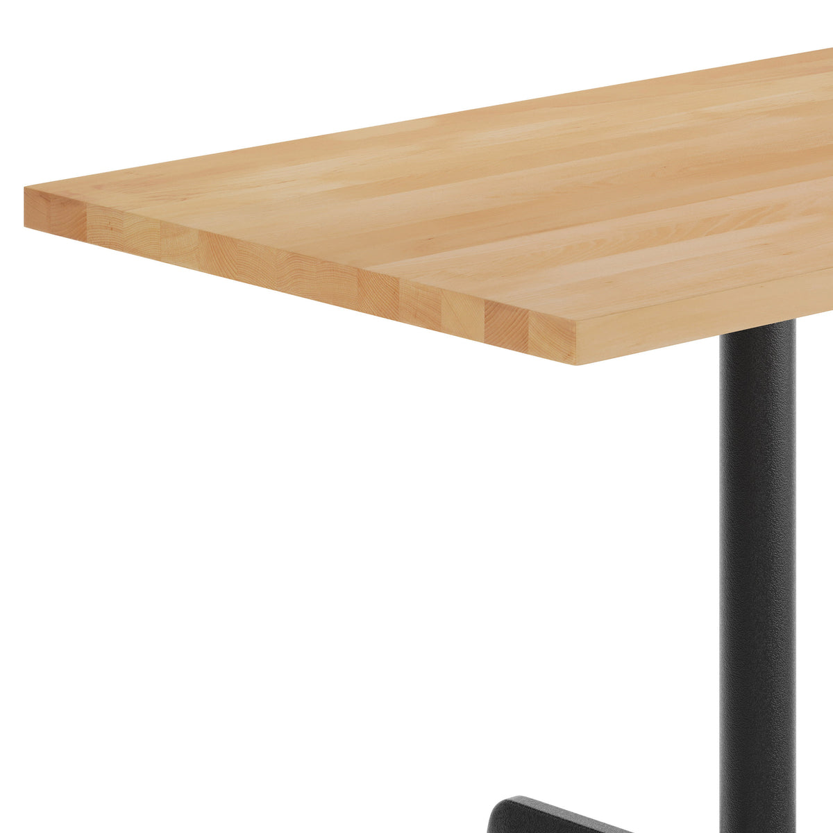 Natural Top/Black Base |#| Commercial 30x48 NAT Wood Table-23.5x 29.5 Table Height Black Cast Iron X Base