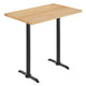 Natural Top/Black Base |#| Commercial 30x48 Natural Wood Tabletop-5x22 Bar Height Black Cast Iron T Bases