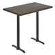 Dark Brown Top/Black Base |#| Commercial 30x48 DK Brown Wood Tabletop-5x22 Bar Height Black Cast Iron T Bases