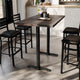Dark Brown Top/Black Base |#| Commercial 30x48 DK Brown Wood Tabletop-5x22 Bar Height Black Cast Iron T Bases