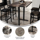 Dark Brown Top/Black Base |#| Commercial 30x48 DK Brown Wood Tabletop-5x22 Bar Height Black Cast Iron T Bases