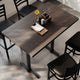 Dark Brown Top/Black Base |#| Commercial 30x48 DK Brown Wood Tabletop-5x22 Bar Height Black Cast Iron T Bases
