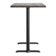 Dark Brown Top/Black Base |#| Commercial 30x48 DK Brown Wood Tabletop-5x22 Bar Height Black Cast Iron T Bases