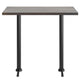 Dark Brown Top/Black Base |#| Commercial 30x48 DK Brown Wood Tabletop-5x22 Bar Height Black Cast Iron T Bases