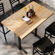 Natural Top/Black Base |#| Commercial 30x48 Natural Wood Tabletop-5x22 Bar Height Black Cast Iron T Bases