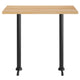 Natural Top/Black Base |#| Commercial 30x48 Natural Wood Tabletop-5x22 Bar Height Black Cast Iron T Bases